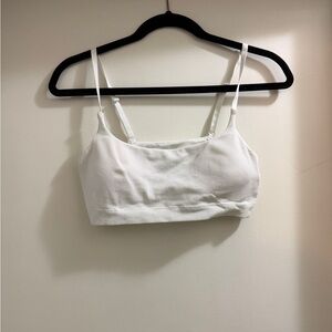 aerie White Ribbed Scoop Bralette